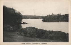 Lake Waban, Wellesley College Massachusetts Postcard Postcard Postcard