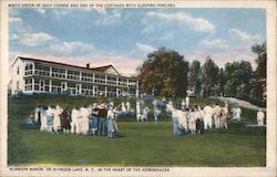 Ninth Green of Golf Course and One of the Cottages with Sleeping Porches, Scaroon Manor Postcard