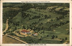 Golf Links and Country Club from Airplane Hot Springs National Park, AR Postcard Postcard Postcard