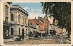 Main Street from the National Bank Postcard