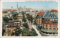 Bull Street, North from Masonic Temple Savannah, GA Postcard Postcard Postcard