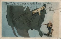 The Sahara Desert Will Have Nothing On This: Bone Dry USA Map Comic, Funny Postcard Postcard Postcard