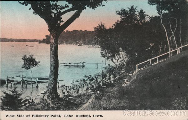 West Side of Pillsbury Point, Lake Okoboji Iowa Postcard