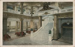 Lobby and Grand Staircase, Grunewald Hotel Postcard