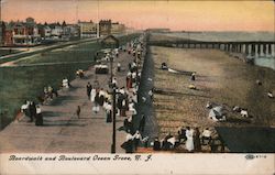 Boardwalk and Boulevard Ocean Grove, NJ Postcard Postcard Postcard