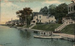 Along Wesley Lake Ocean Grove, NJ Postcard Postcard Postcard