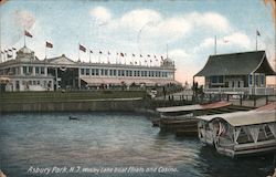 Wesley Lake Boat Floats and Casino Asbury Park, NJ Postcard Postcard Postcard