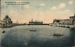 view of Wesley Lake from Heck St. Bridge, Asbury Park Postcard