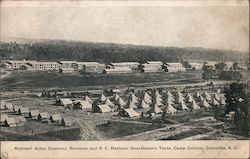 National Army Company Barracks and S.C. National Guardsmen's Tents at Camp Jackson Postcard