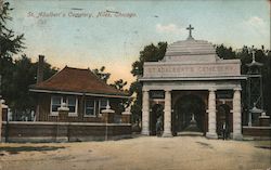 St. Adalbert's Cemetery, Niles Postcard