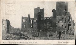 Ruins of the Great Chelsea Fire Disasters Postcard Postcard Postcard