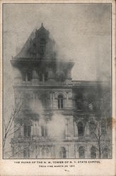 The Ruins of the N.W. Tower of N.Y. State Capitol Fire March 29, 1911 Postcard