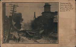 Cleaning Away the Debris From the Erie Canal, Effect of the Washout, July 30, 1907 Syracuse, NY Postcard Postcard Postcard