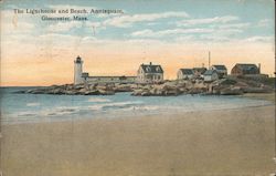 The Lighthouse and Beach, Annisquam Gloucester, MA Postcard Postcard Postcard