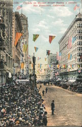 Crowds on Market Street During a Parade San Francisco, CA Postcard Postcard Postcard