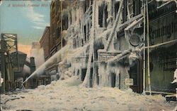 A Wabash Avenue Mid-Winter Fire Postcard