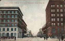 Fourth Street, Looking West Sioux, IA Postcard Postcard Postcard