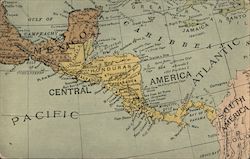 Map of Central America Postcard