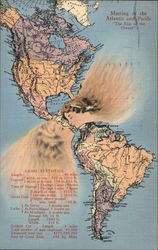 The Kiss of the Oceans - Meeting of the Atlantic and Pacific Maps Postcard Postcard Postcard