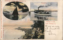 Scenes on W. Lake Okoboji Postcard