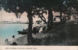 Boat Landing at the Inn, Lake Okoboji Iowa Postcard Postcard Postcard