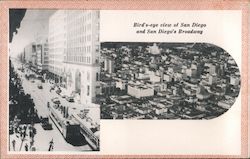 Bird's Eye View of City and Broadway Postcard