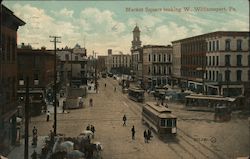 Market Square Looking W Williamsport, PA Postcard Postcard Postcard