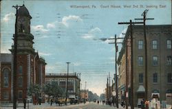 Court House, West 3rd St. Looking East Williamsport, PA Postcard Postcard Postcard