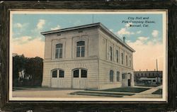 City Hall and Fire Company House Merced, CA Postcard Postcard Postcard