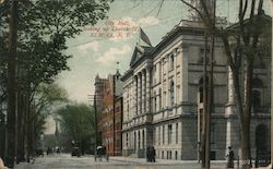 City Hall, Looking up Church Street. Postcard