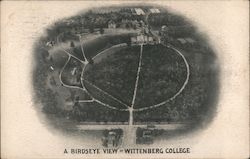 A Birdseye View of Wittenberg College Postcard