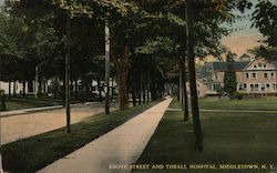 Grove Street and Thrall Hospital Postcard