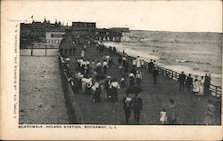 Boardwalk, Holand Station, Rockaway Postcard