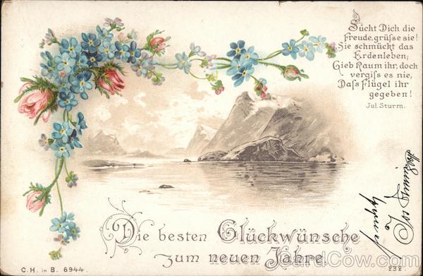 German: The best wishes for New Years Germany New Year&#039;s Postcard