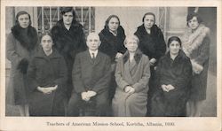 Teachers of American Mission School, Kortcha, Albania,1930 Postcard