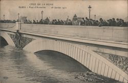 Pont d'Austerlitz - Crue de la Seine, 1910 Paris, France Postcard Postcard Postcard