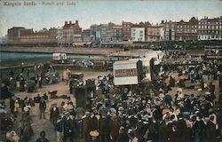 Margate Sands, Punch and Judy England Kent Postcard Postcard Postcard