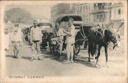 Cabmen and Vehicles Postcard