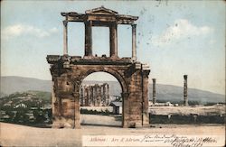 Athenes: Arc d'Adrien Postcard