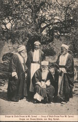 Group of Sheik -Druses from Mt. Carmel Palestine Arab Postcard Postcard Postcard