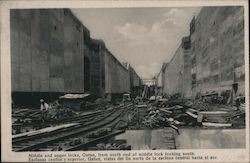 Middle and upper locks from north end of middle lock looking south Postcard