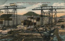 General view of Pedro Miguel locks looking north, Panama Canal Postcard