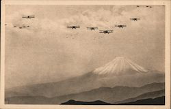 Biplanes Over Mount Fuji Postcard