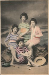 Young ladies posing for a photograph Postcard