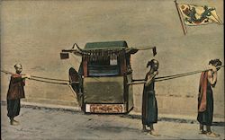 Mandarin Sedan Chair (Litter) Asian Postcard Postcard Postcard