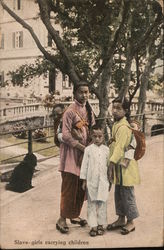 Slave girls carrying children Postcard