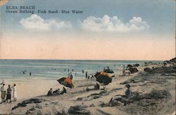 Elba Beach: Ocean Bathing, Pink Sand, Blue Water Postcard