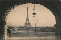 Eiffel Tower from a Vault of the Passy Viaduct Paris, France Postcard Postcard Postcard