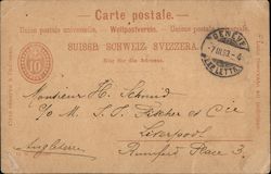 Handwritten correspondence on Swiss card Geneva, Switzerland Postcard Postcard Postcard