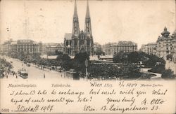 Maximilianplatz. Votivkirche. Wien, Austria Postcard Postcard Postcard